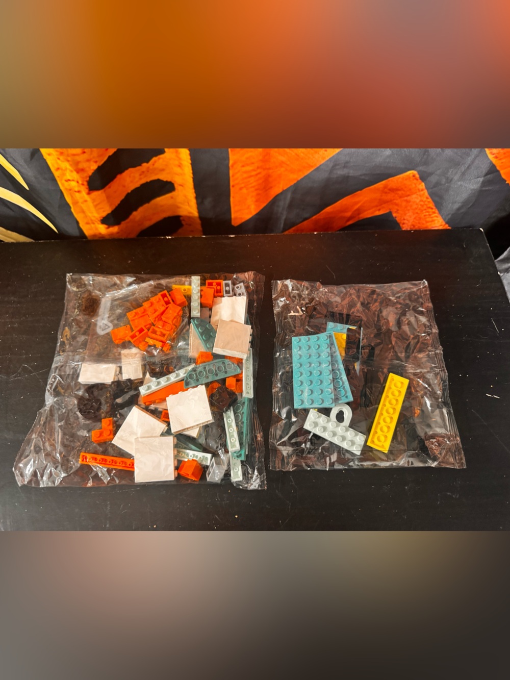 Lego Orange Teal Yellow Building Brick Lot